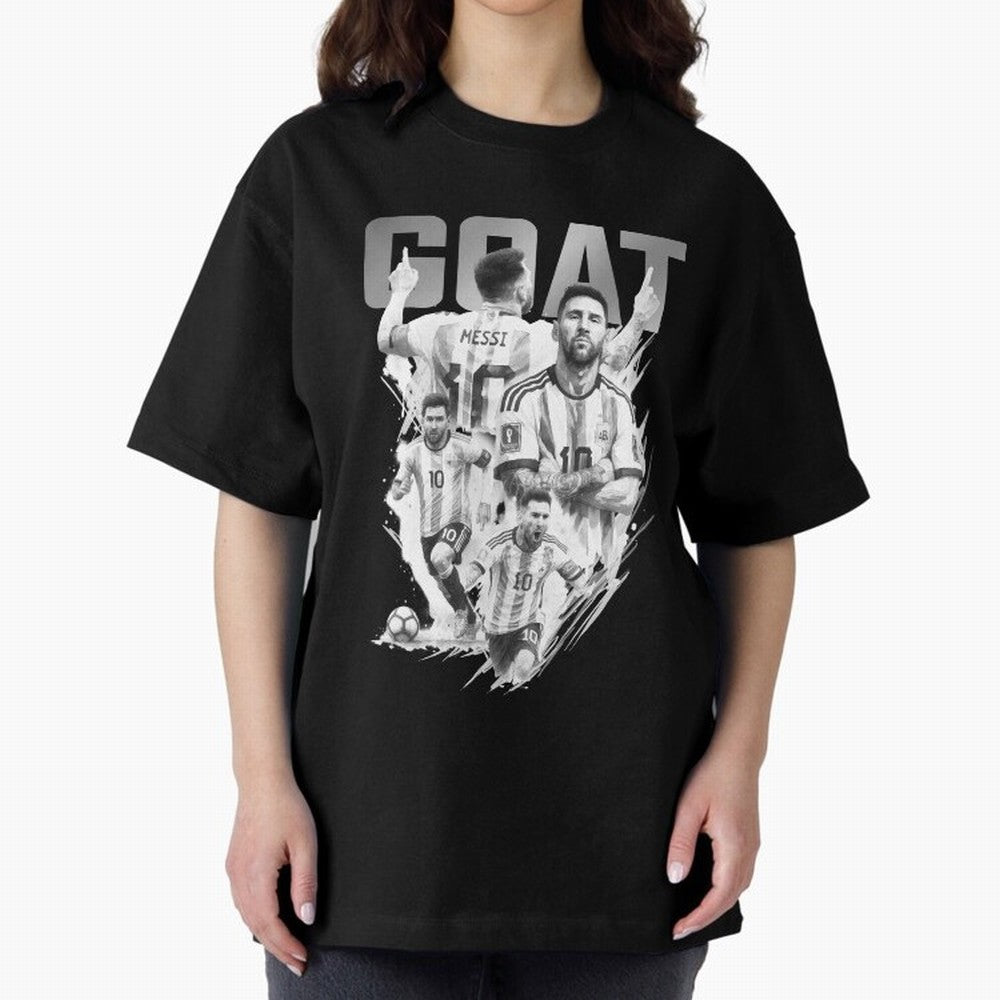 BLACK WHITE GOAT Lionel Messi watercolor illustration Classic T-Shirt Support FIFA World Cup 2026 Group Stage for Fans of Messi and Cristiano Ronaldo and Brazil, Bringing Championship Spirit, Famous Goals, Roaring Crowds and International Football