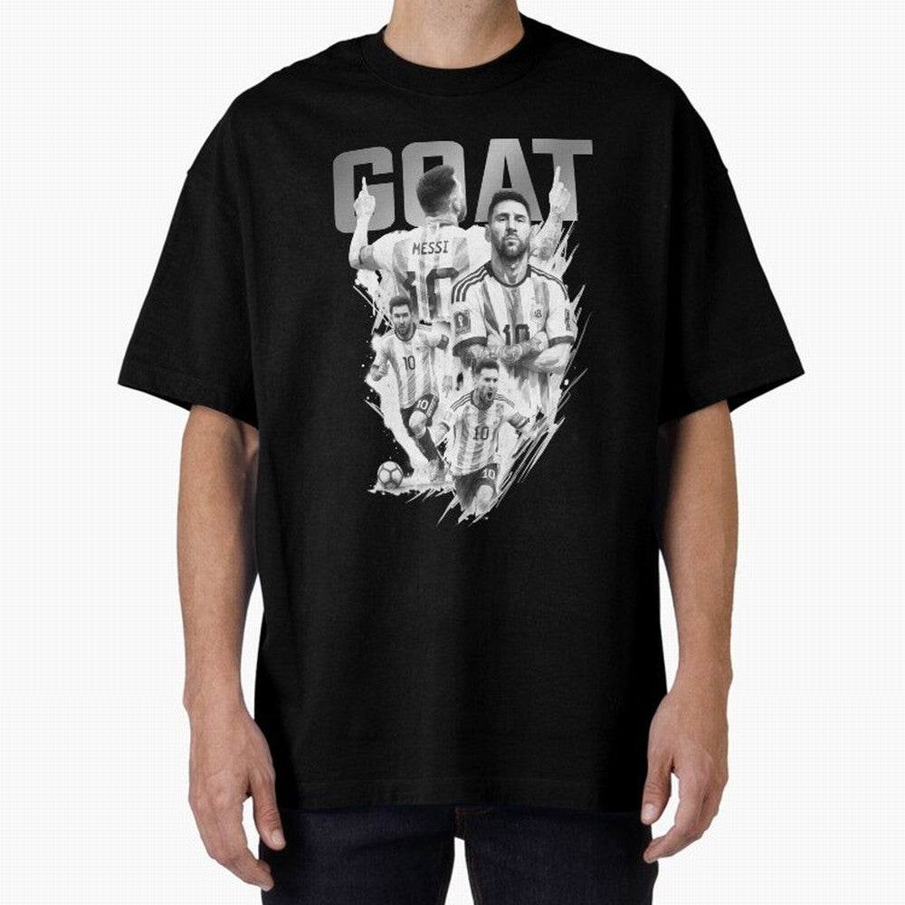 BLACK WHITE GOAT Lionel Messi watercolor illustration Classic T-Shirt Support FIFA World Cup 2026 Group Stage for Fans of Messi and Cristiano Ronaldo and Brazil, Bringing Championship Spirit, Famous Goals, Roaring Crowds and International Football