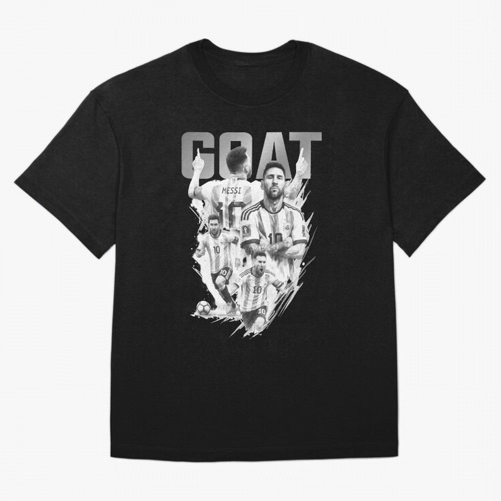 BLACK WHITE GOAT Lionel Messi watercolor illustration Classic T-Shirt Support FIFA World Cup 2026 Group Stage for Fans of Messi and Cristiano Ronaldo and Brazil, Bringing Championship Spirit, Famous Goals, Roaring Crowds and International Football