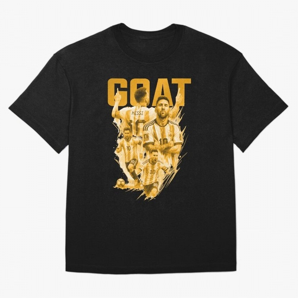GOLD GOAT Lionel Messi watercolor illustration Oversized T-Shirt Bring International Match Energy to Global Football Passion for FIFA World Cup 2026 Group Stage, Highlighting Messi, France and Portugal, Game Day Rituals, Football Legends, Country