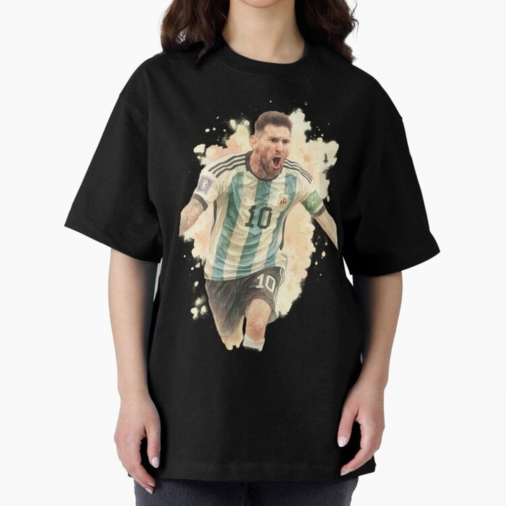 Goaaal Lionel Messi watercolor illustration Classic T-Shirt Show Your Love for Global Football Passion for FIFA World Cup 2026 Group Stage, Made for Cristiano Ronaldo, France and Portugal, Soccer Culture, Superstar Moments, National Team Dreams and