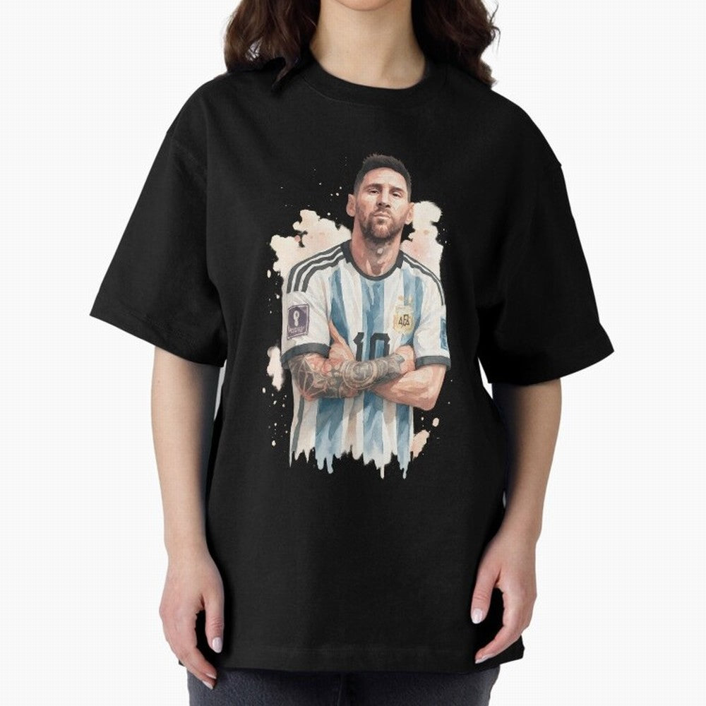 Lionel Messi watercolor illustration Classic T-Shirt Celebrate the Road through FIFA World Cup 2026 Group Stage for Fans of Messi, Neymar and Mbappe and France, Bringing Global Supporter Spirit, Legendary Goals, National Colors and Tournament