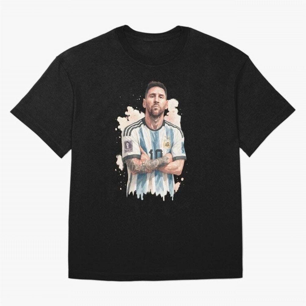 Lionel Messi watercolor illustration Classic T-Shirt Celebrate the Road through FIFA World Cup 2026 Group Stage for Fans of Messi, Neymar and Mbappe and France, Bringing Global Supporter Spirit, Legendary Goals, National Colors and Tournament