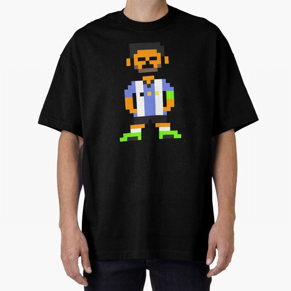 Pixel Pose Messi Oversized T-Shirt Celebrate Unforgettable Nights in FIFA World Cup 2026 Group Stage Spirit, Made for Spain, Mbappe, Championship Spirit, Famous Goals, Roaring Crowds and International Football Unity; Created for Match Day Parties,