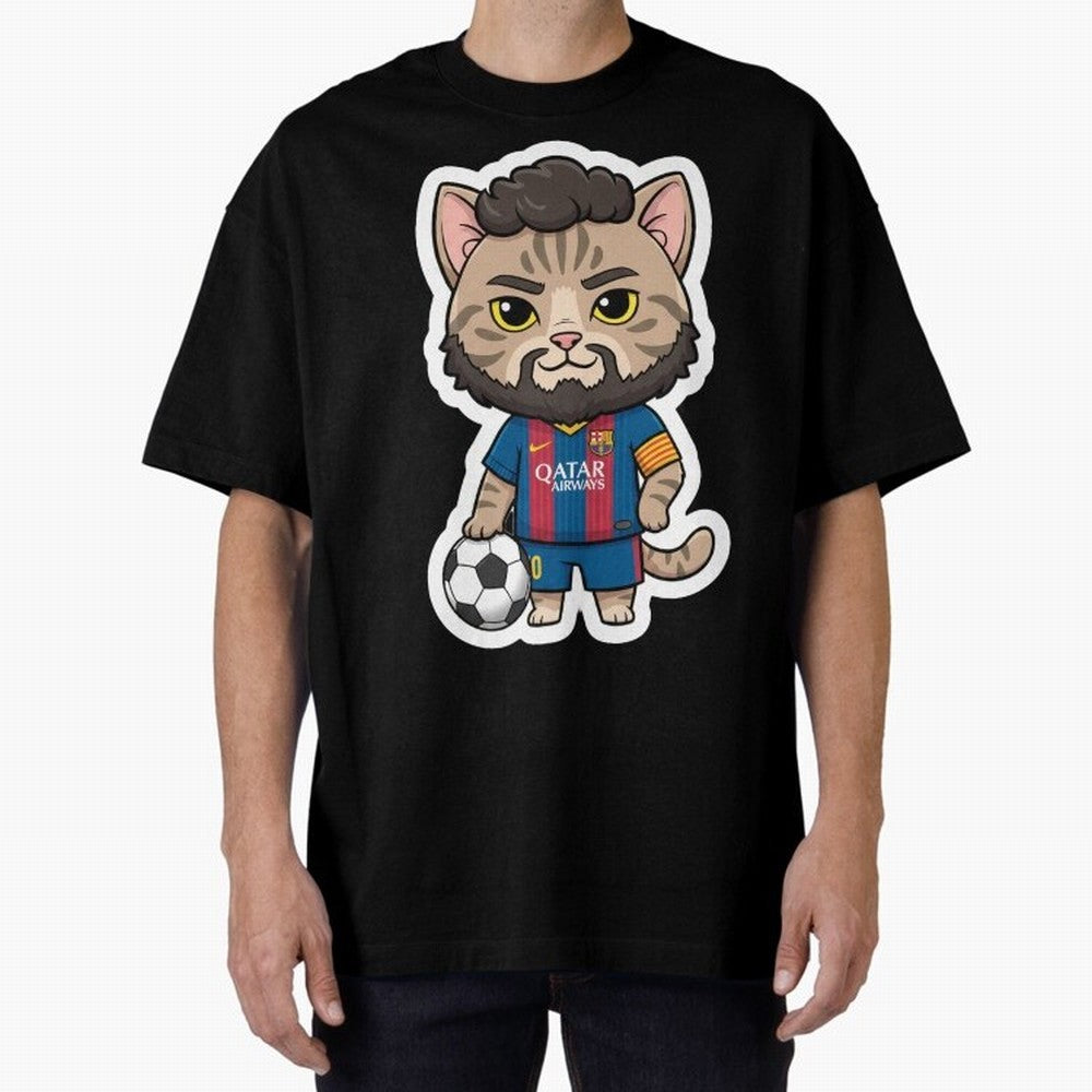 Fcb - Fc Barcelona | Cute Cat Messi with Jersey Barcelona Classic T-Shirt Celebrate Football Dreams Across Global Football Passion for FIFA World Cup 2026, Connected to Cristiano Ronaldo, Haaland and CR7, France and Portugal, Stadium Memories,