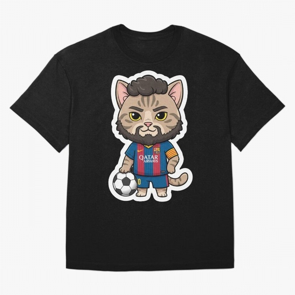 Fcb - Fc Barcelona | Cute Cat Messi with Jersey Barcelona Classic T-Shirt Celebrate Football Dreams Across Global Football Passion for FIFA World Cup 2026, Connected to Cristiano Ronaldo, Haaland and CR7, France and Portugal, Stadium Memories,