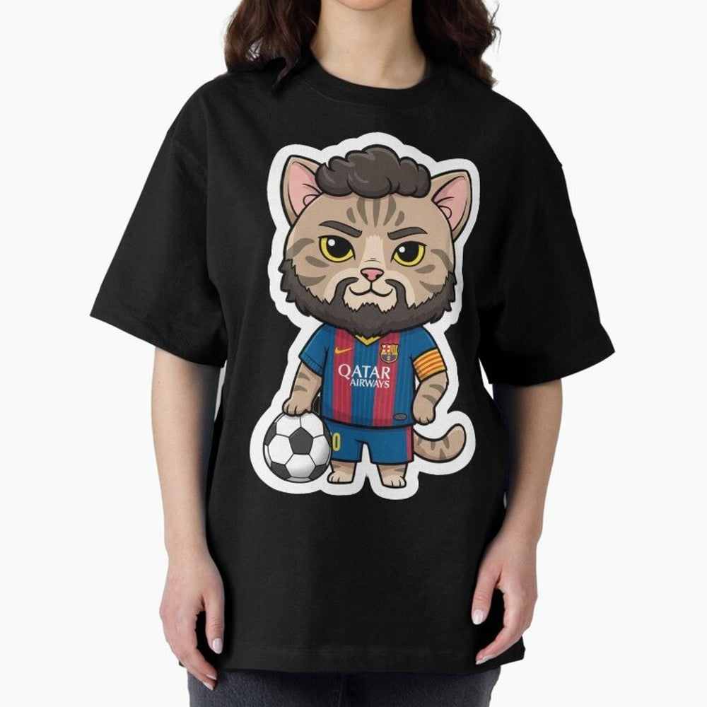 Fcb - Fc Barcelona | Cute Cat Messi with Jersey Barcelona Classic T-Shirt Celebrate Football Dreams Across Global Football Passion for FIFA World Cup 2026, Connected to Cristiano Ronaldo, Haaland and CR7, France and Portugal, Stadium Memories,