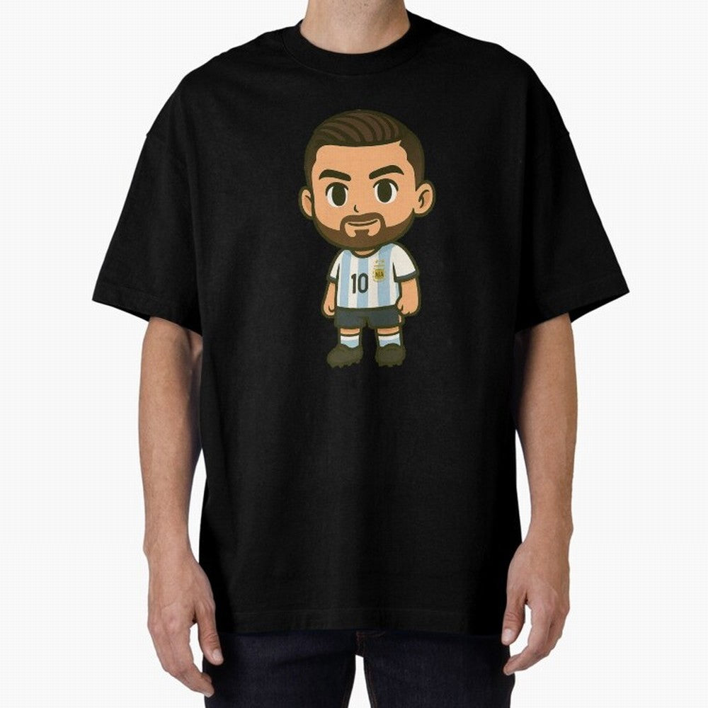Lionel Messi Cartoon Art Argentina Classic T-Shirt Feel the Heartbeat of FIFA World Cup 2026 for Fans of Cristiano Ronaldo, Haaland and CR7 and Argentina, France and Brazil, Bringing Match Day Excitement, Supporter Culture, Golden Goals and Global
