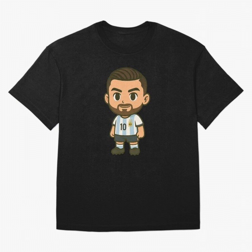 Lionel Messi Cartoon Art Argentina Classic T-Shirt Feel the Heartbeat of FIFA World Cup 2026 for Fans of Cristiano Ronaldo, Haaland and CR7 and Argentina, France and Brazil, Bringing Match Day Excitement, Supporter Culture, Golden Goals and Global