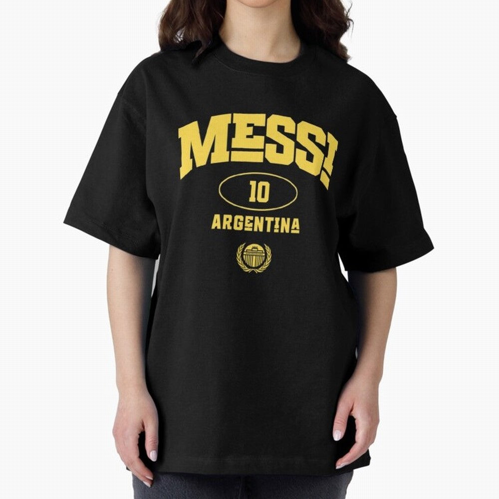 Messi 10: Yellow Text Soccer Legend T-shirt Active T-Shirt Feel the Heartbeat of Global Football Passion for FIFA World Cup 2026 Group Stage, Capturing Neymar, Haaland and Cristiano Ronaldo, England, Sports Nostalgia, International Competition,