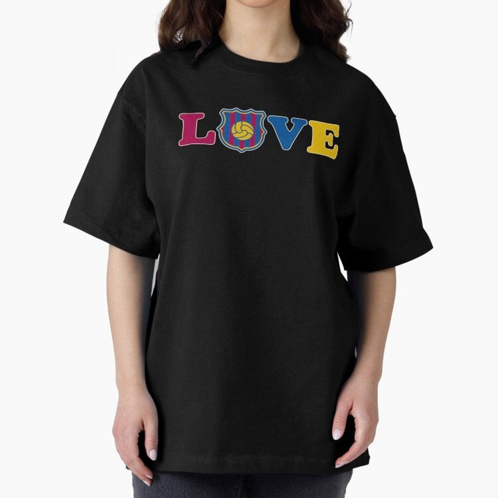 Love Barcelona Oversized T-Shirt Fuel the Hype around Match Day Hype around FIFA World Cup 2026 Group Stage, Mbappe, England and Germany, Classic Soccer Heritage, Championship Pressure, Fan Loyalty and International Pride; Made for Die Hard