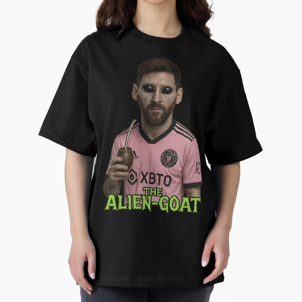 Messi Alien-GOAT: Extraterrestrial Fusion and Messi The Goat Inter Miami Jersey Classic T-Shirt Follow the Final Road of FIFA World Cup 2026 Group Stage for Fans of Haaland and Mbappe and Argentina and Brazil, Bringing Stadium Chants, National