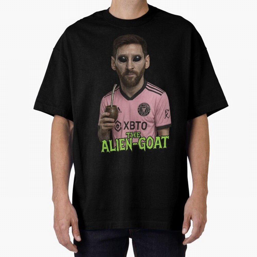 Messi Alien-GOAT: Extraterrestrial Fusion and Messi The Goat Inter Miami Jersey Classic T-Shirt Follow the Final Road of FIFA World Cup 2026 Group Stage for Fans of Haaland and Mbappe and Argentina and Brazil, Bringing Stadium Chants, National