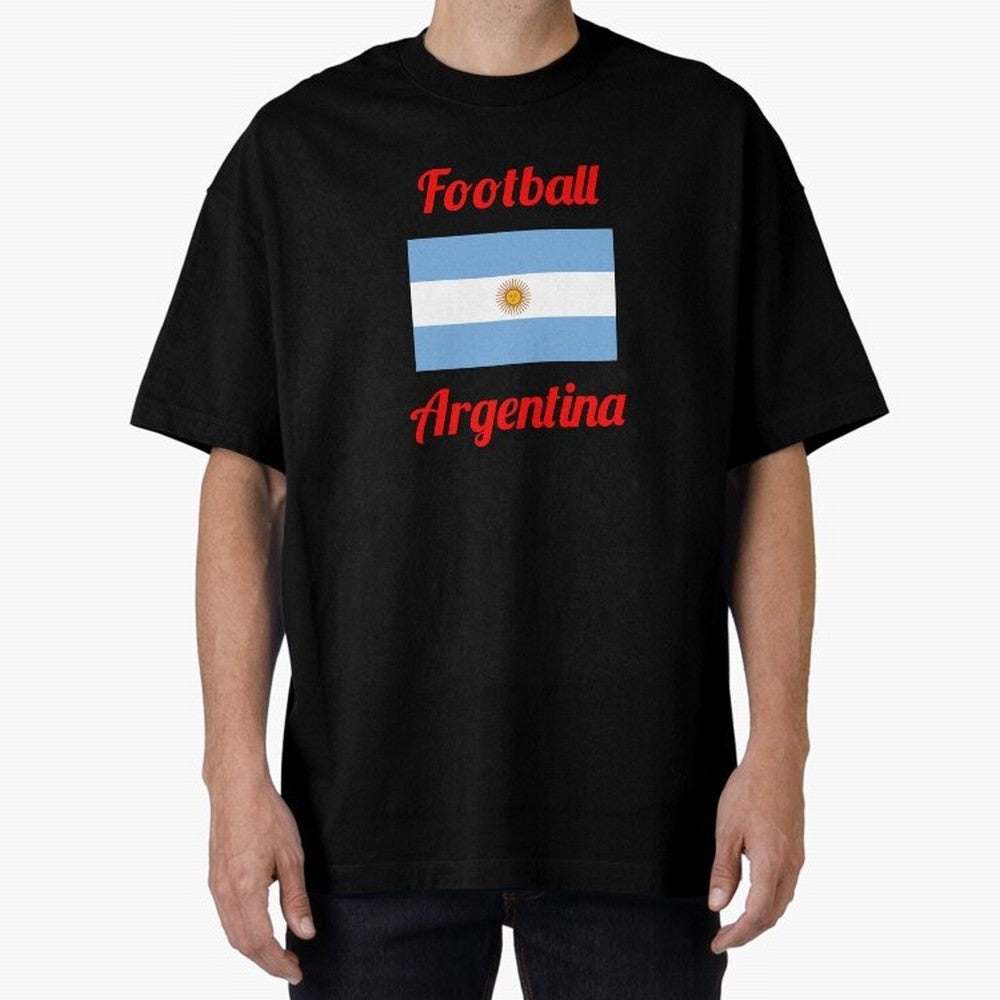 Argentina Football Flag ¨C Albiceleste Soccer Supporter Classic T-Shirt Celebrate Football Heritage in Global Football Passion for FIFA World Cup 2026, Inspired by Messi, Argentina, Sports Nostalgia, International Competition, Famous Players and