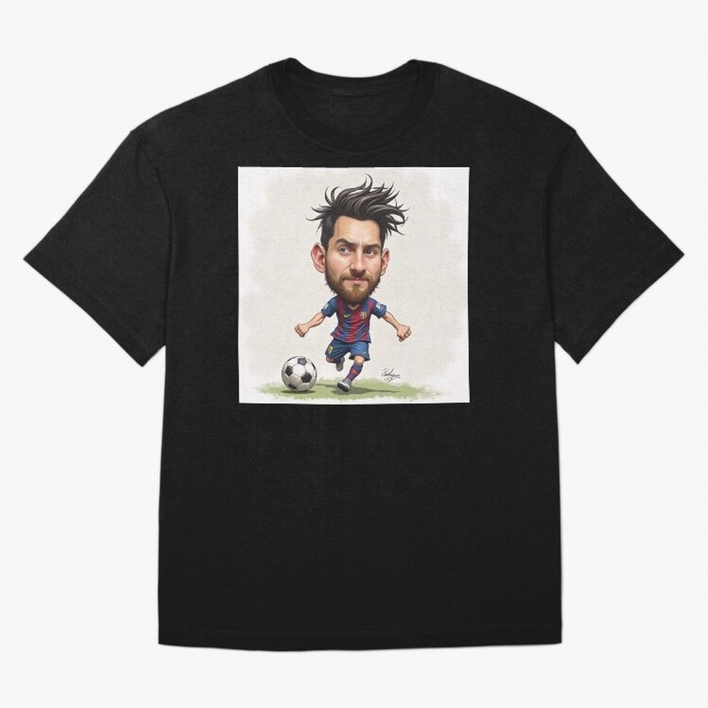 The Little Magician ¨C Caricature of Lionel Messi Oversized T-Shirt Represent FIFA World Cup 2026 Group Stage Featuring Cristiano Ronaldo, Argentina and Brazil Energy, Champion Mindset, Group Stage Buzz, Knockout Tension and Passionate Fan Culture;