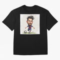 The Little Magician ¨C Caricature of Lionel Messi Oversized T-Shirt Represent FIFA World Cup 2026 Group Stage Featuring Cristiano Ronaldo, Argentina and Brazil Energy, Champion Mindset, Group Stage Buzz, Knockout Tension and Passionate Fan Culture;