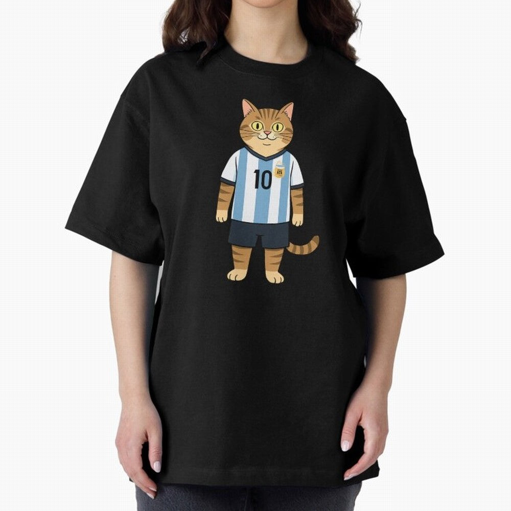 Lionel the Soccer Cat Oversized T-Shirt Join the Global Buzz around FIFA World Cup 2026 USA Canada Mexico Spirit, Made for Argentina and Brazil, Cristiano Ronaldo, Football Festival Excitement, Trophy Ambitions, Country Rivalries and Star Player