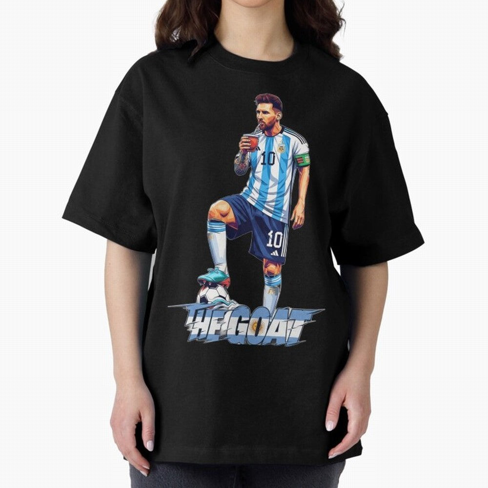 Messi Illustrated Style Drinking Mate ¨C Unique Design by The Goat Classic T-Shirt Bring Home Global Football Passion for FIFA World Cup 2026 USA Canada Mexico, Centered on Mbappe, Portugal, Spain and Germany, Worldwide Fan Energy, Dramatic Goals,
