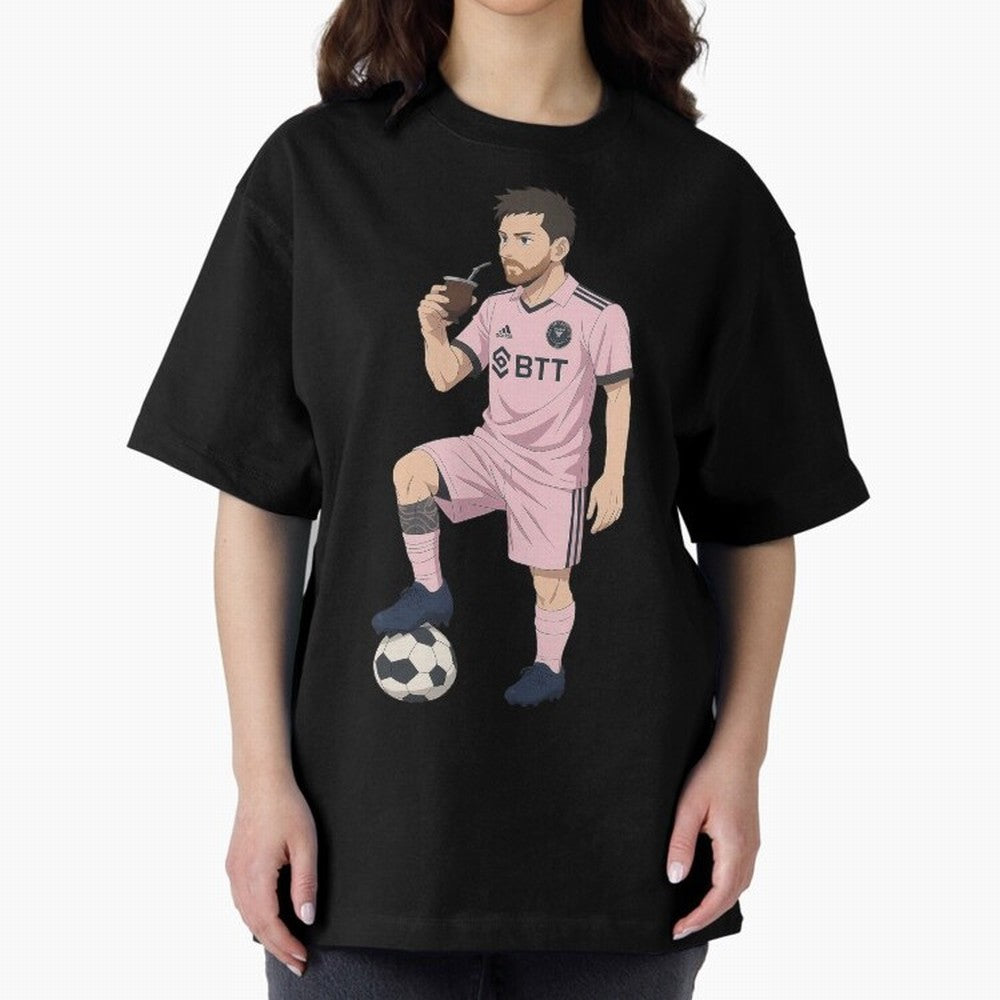 Lionel Messi Anime Style Drinking Mate - The Goat Inter Miami Classic T-Shirt Enjoy the Biggest Football Party of Match Day Hype around FIFA World Cup 2026, Mbappe and Neymar, Brazil, Match Day Excitement, Supporter Culture, Golden Goals and Global