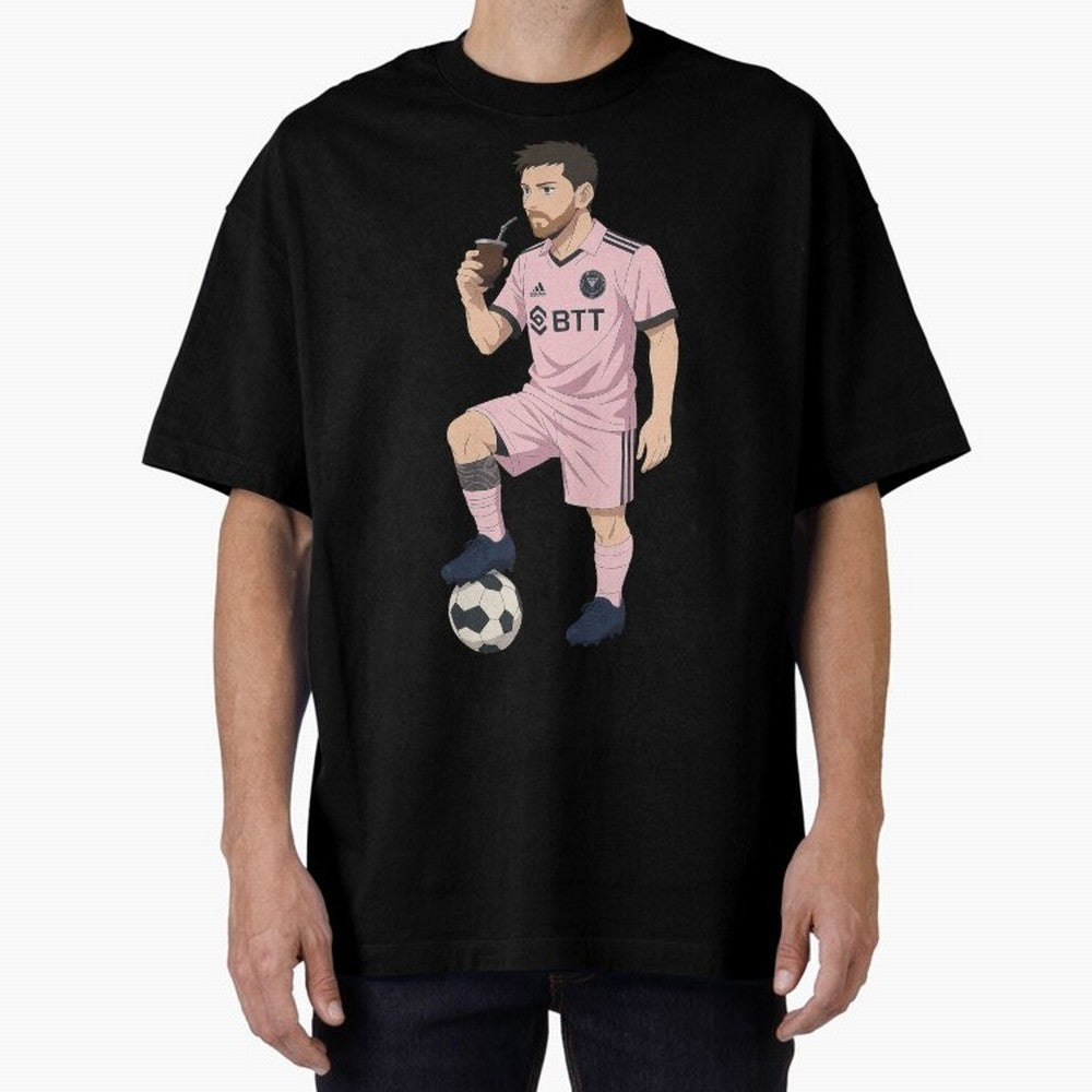 Lionel Messi Anime Style Drinking Mate - The Goat Inter Miami Classic T-Shirt Enjoy the Biggest Football Party of Match Day Hype around FIFA World Cup 2026, Mbappe and Neymar, Brazil, Match Day Excitement, Supporter Culture, Golden Goals and Global