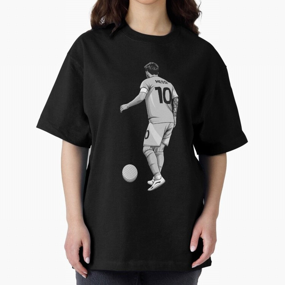 Lionel Messi Black and White Version Classic T-Shirt Celebrate the Biggest Stage of FIFA World Cup 2026 USA Canada Mexico for Fans of CR7 and Messi and England, Bringing Championship Spirit, Famous Goals, Roaring Crowds and International Football