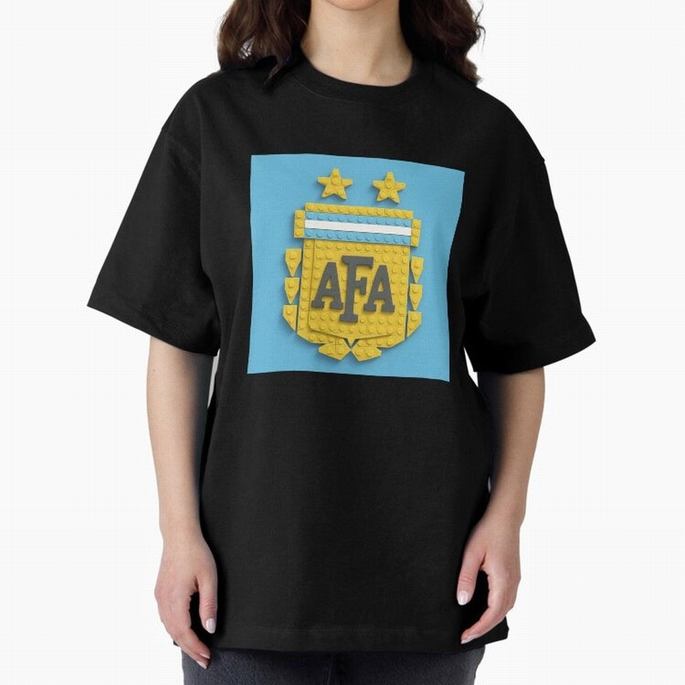 Argentina Blocks Oversized T-Shirt Bring World Football Passion into Match Day Hype around FIFA World Cup 2026 USA Canada Mexico, CR7, Spain, Vintage Soccer Flavor, Modern Football Stars, National Flags and Final Night Emotion; Made for Die Hard