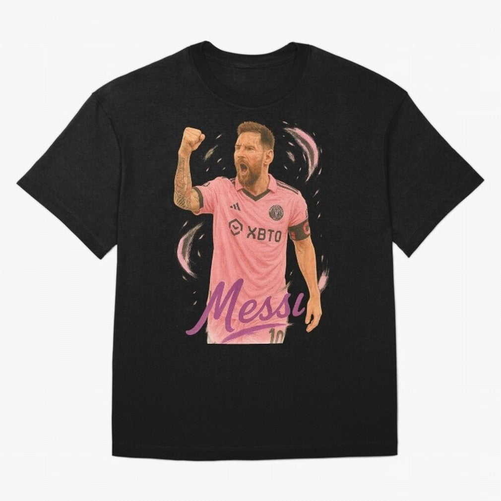 Lionel Messi Inter Miami Art ¨C Pink Jersey Football Icon Tribute	 Oversized T-Shirt Carry the Dream of FIFA World Cup 2026 Spirit, Built around England, Haaland, Tournament Hype, Historic Matchups, Family Viewing Parties and Global Sports Pride;