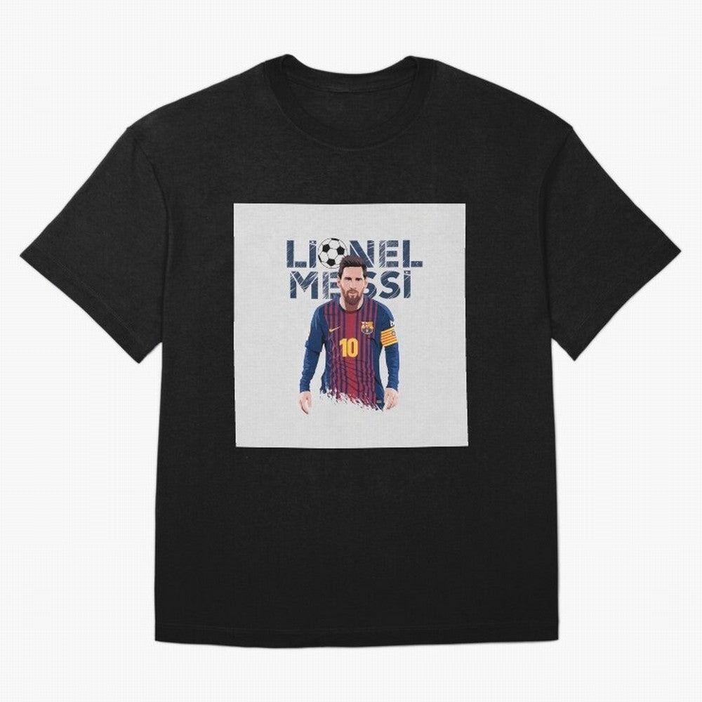 Stylized Lionel Messi Barcelona Illustration ¨C Iconic Football Artwork Oversized T-Shirt Fuel the Hype around FIFA World Cup 2026 Group Stage Spirit, with England, France and Netherlands, Cristiano Ronaldo, Goal Celebration Energy, Supporter