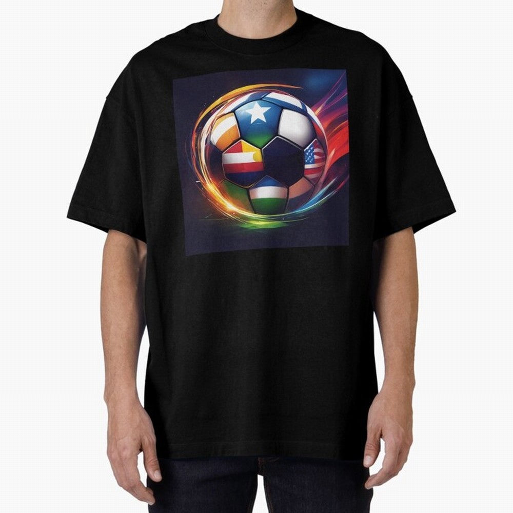 Soccer 2 Oversized T-Shirt Follow the Final Road of Match Day Hype around FIFA World Cup 2026, Haaland, Argentina, France and Brazil, Football Passion, Legendary Performances, Festival Vibes and Supporter Community; Great for Watch Parties, Sports