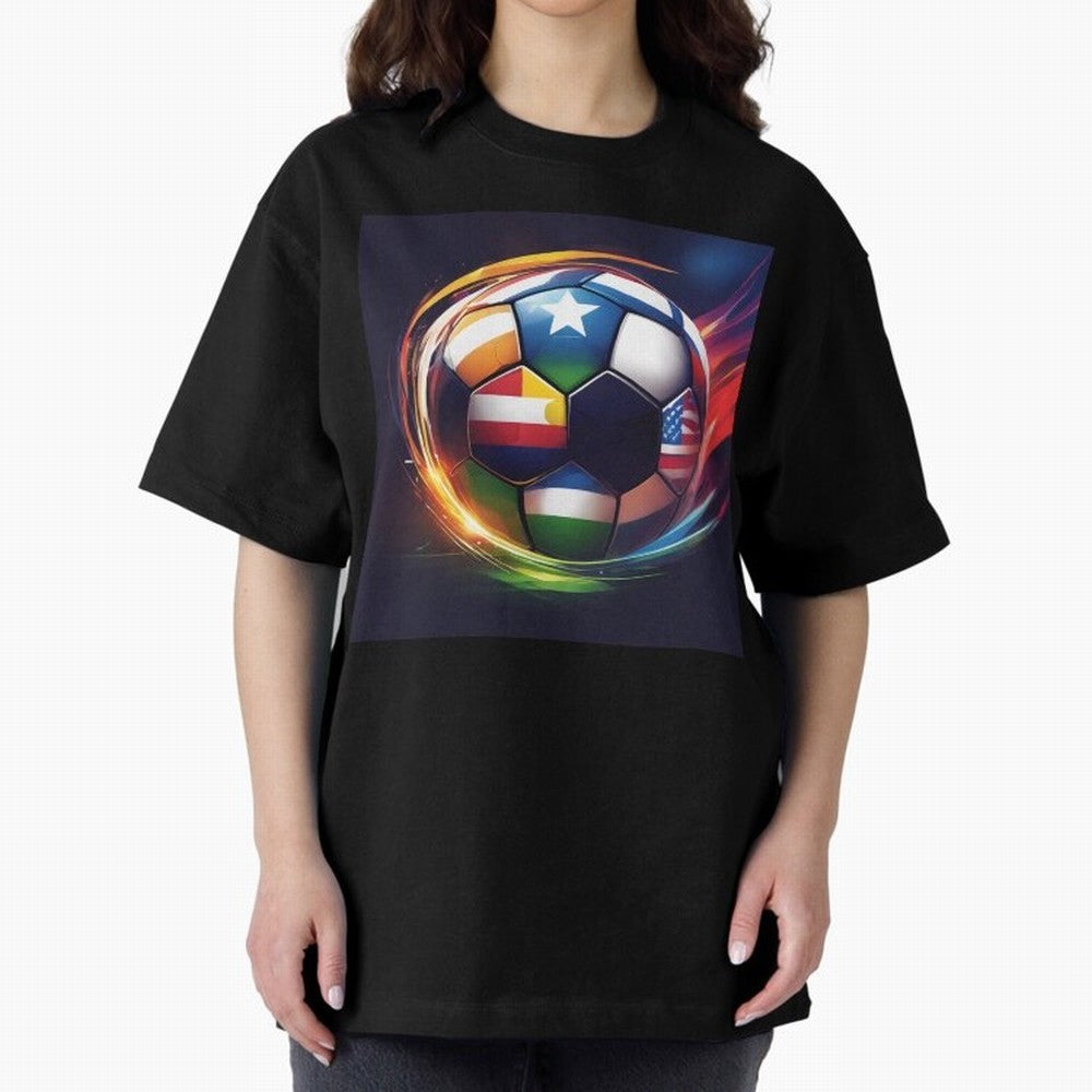 Soccer 2 Oversized T-Shirt Follow the Final Road of Match Day Hype around FIFA World Cup 2026, Haaland, Argentina, France and Brazil, Football Passion, Legendary Performances, Festival Vibes and Supporter Community; Great for Watch Parties, Sports
