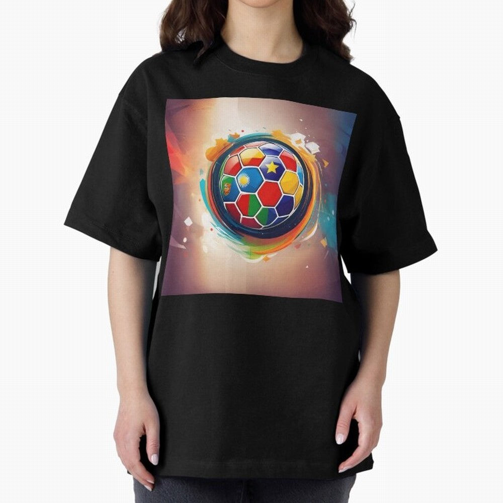soccer 1 Oversized T-Shirt Represent Global Football Passion for FIFA World Cup 2026 USA Canada Mexico, Inspired by Messi, CR7 and Mbappe, Portugal, Worldwide Fan Energy, Dramatic Goals, Stadium Lights and Championship Celebrations; Ideal for Fans