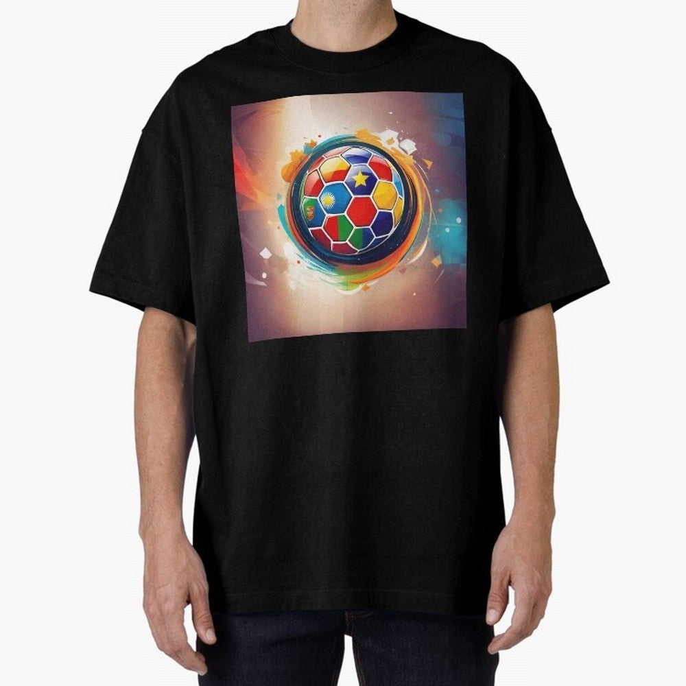 soccer 1 Oversized T-Shirt Represent Global Football Passion for FIFA World Cup 2026 USA Canada Mexico, Inspired by Messi, CR7 and Mbappe, Portugal, Worldwide Fan Energy, Dramatic Goals, Stadium Lights and Championship Celebrations; Ideal for Fans