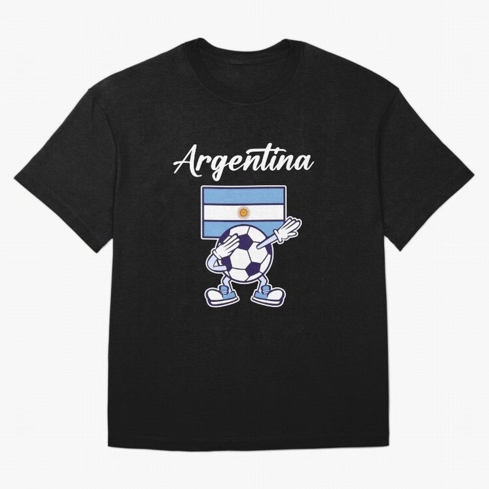 ARGENTINA - Dabbing Football Soccer Ball - ARGENTINA Oversized T-Shirt Treasure the FIFA World Cup 2026 Group Stage Journey through CR7 Highlights, England Pride, Football History, Final Match Energy, Crowd Noise and Once in a Lifetime Moments;