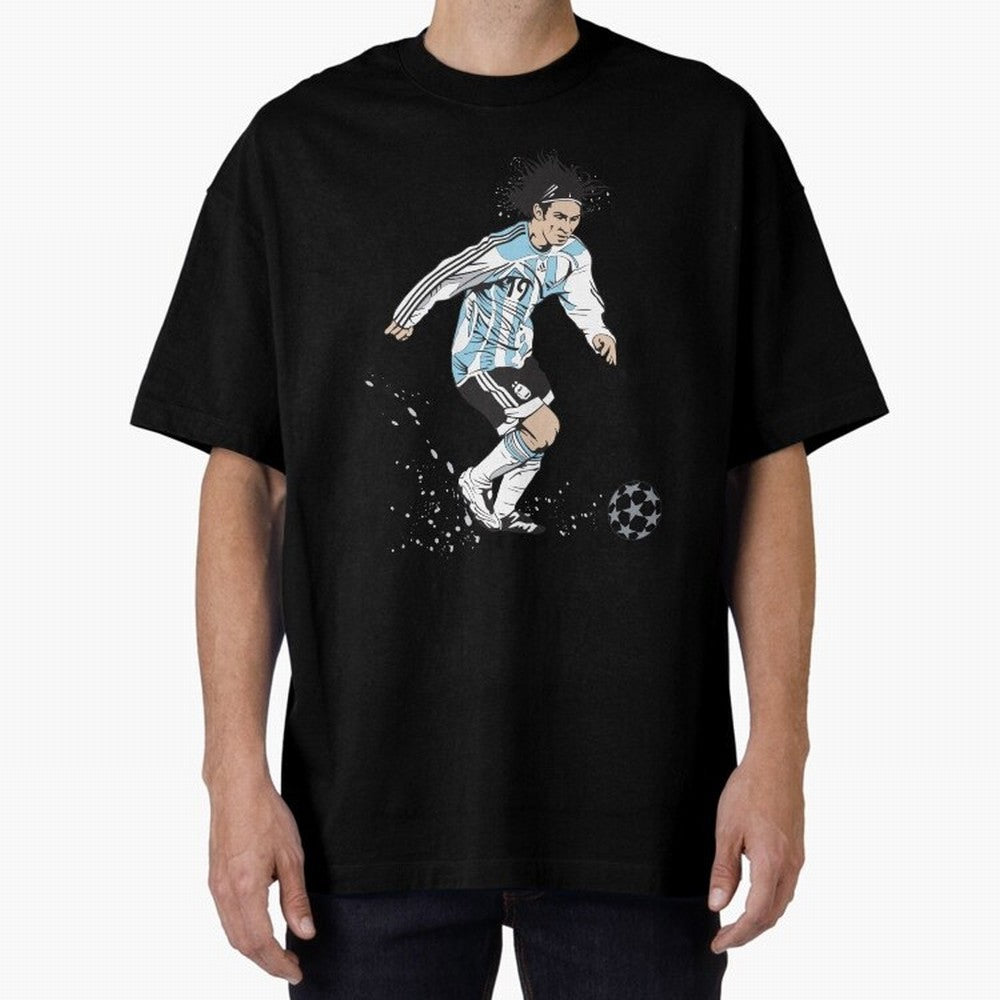 Lionel Messi runner Oversized T-Shirt Celebrate the Next Chapter of FIFA World Cup 2026 USA Canada Mexico for Fans of Cristiano Ronaldo and England, France and Netherlands, Bringing Champion Mindset, Group Stage Buzz, Knockout Tension and