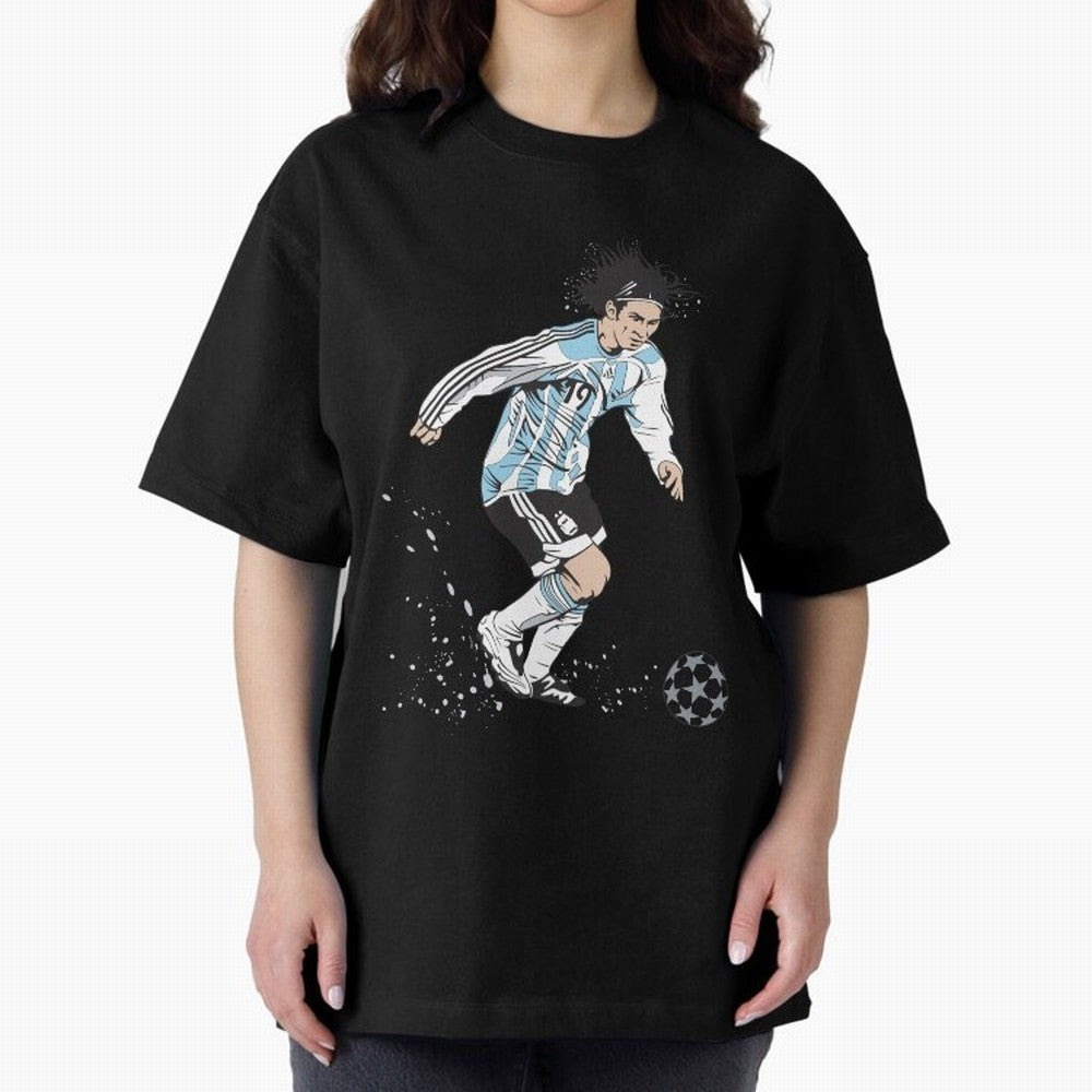 Lionel Messi runner Oversized T-Shirt Celebrate the Next Chapter of FIFA World Cup 2026 USA Canada Mexico for Fans of Cristiano Ronaldo and England, France and Netherlands, Bringing Champion Mindset, Group Stage Buzz, Knockout Tension and