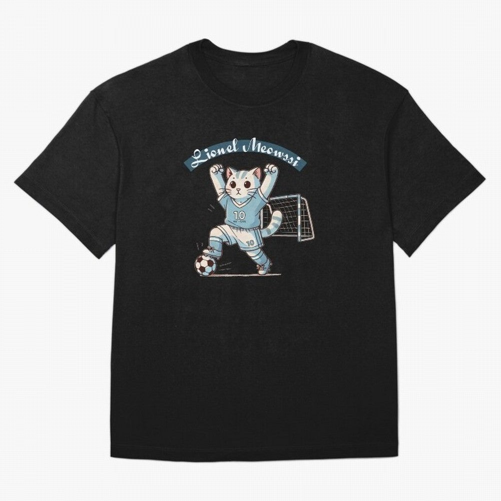 Lionel Meowssi Oversized T-Shirt Experience the Global Stage of FIFA World Cup 2026 for Fans of Mbappe and Neymar and Portugal, Spain and Germany, Bringing Global Supporter Spirit, Legendary Goals, National Colors and Tournament Celebration;