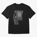 Lionel Messi Black and White Version Oversized T-Shirt Honor the Beautiful Game during Match Day Hype around FIFA World Cup 2026 USA Canada Mexico, Cristiano Ronaldo, Haaland and CR7, England and Germany, Football Festival Excitement, Trophy