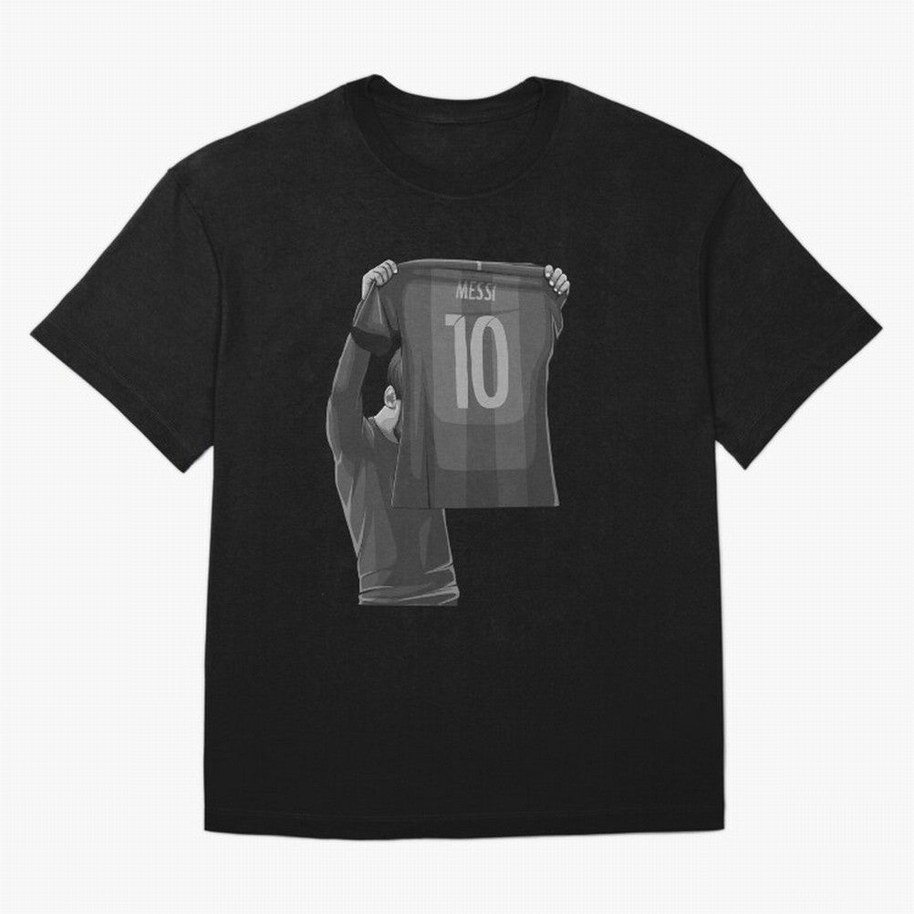 Lionel Messi Black and White Version Oversized T-Shirt Honor the Beautiful Game during Match Day Hype around FIFA World Cup 2026 USA Canada Mexico, Cristiano Ronaldo, Haaland and CR7, England and Germany, Football Festival Excitement, Trophy