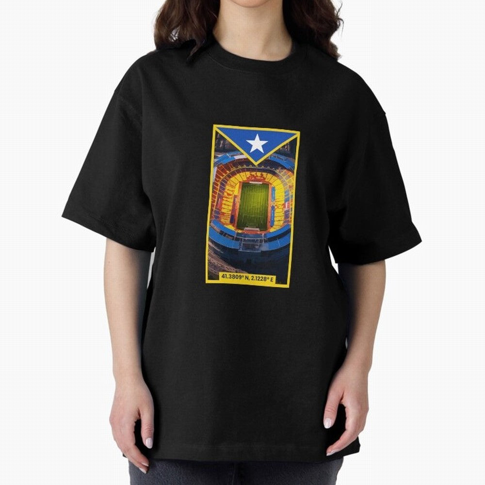 Barcelona Stadium Coordinates Graphic Essential T-Shirt Follow Every Goal of FIFA World Cup 2026 Spirit, Driven by Argentina and Brazil, Mbappe, Football History, Final Match Energy, Crowd Noise and Once in a Lifetime Moments; Created for Match Day