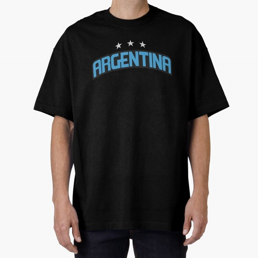 Argentina 3 Stars Classic T-Shirt Feel Match Day Hype around FIFA World Cup 2026 USA Canada Mexico, Messi, Germany, Vintage Soccer Flavor, Modern Football Stars, National Flags and Final Night Emotion; Great for Watch Parties, Sports Bars, Family