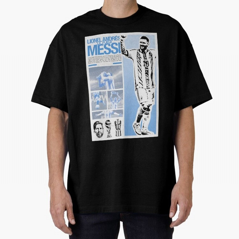 The Flea Lionel Messi Oversized T-Shirt Support FIFA World Cup 2026 USA Canada Mexico Spirit, Built around Netherlands, Messi, Neymar and Mbappe, Worldwide Fan Energy, Dramatic Goals, Stadium Lights and Championship Celebrations; Great for