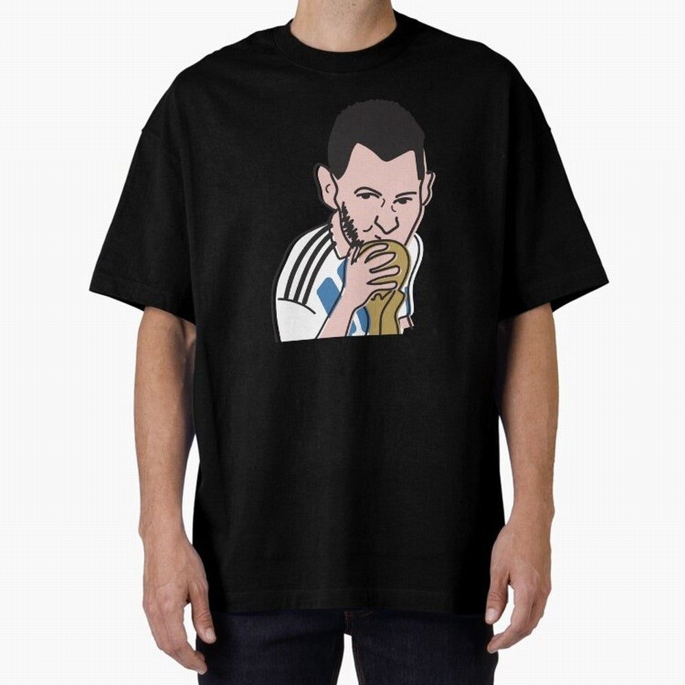 Lionel Messi in Weirdtual Reality Oversized T-Shirt Bring Retro Soccer Energy to the FIFA World Cup 2026 USA Canada Mexico Journey through Mbappe and Neymar Highlights, England Pride, Tournament Hype, Historic Matchups, Family Viewing Parties and