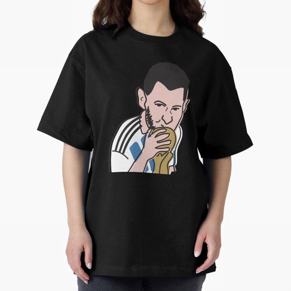 Lionel Messi in Weirdtual Reality Oversized T-Shirt Bring Retro Soccer Energy to the FIFA World Cup 2026 USA Canada Mexico Journey through Mbappe and Neymar Highlights, England Pride, Tournament Hype, Historic Matchups, Family Viewing Parties and
