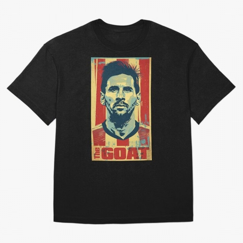 Messi The GOAT Graphic poster design Premium T-Shirt Cheer through Every Moment of FIFA World Cup 2026 Group Stage with Messi and Cristiano Ronaldo, Argentina Energy, Goal Celebration Energy, Supporter Heritage, Football Icons and Worldwide
