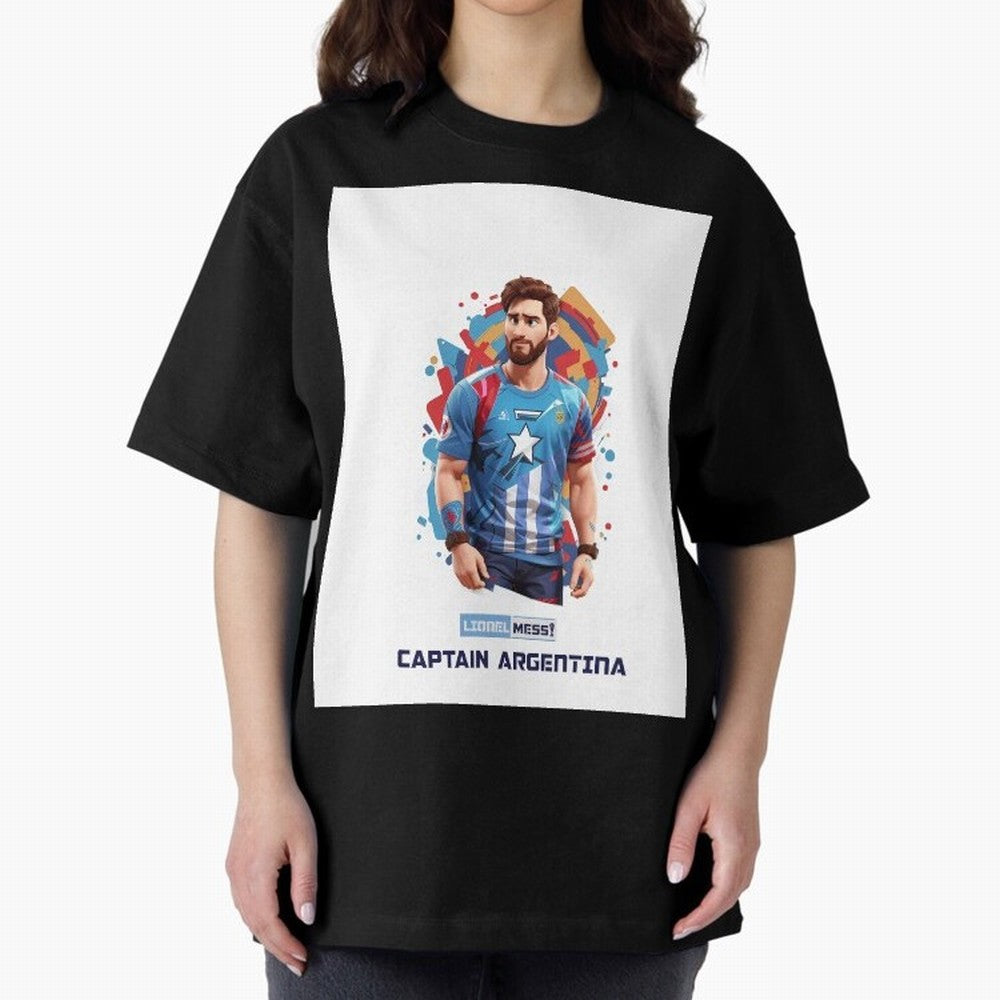 Lionel Messi Captain Argentina Graphic T-Shirt Celebrate Fan Favorites in FIFA World Cup 2026 Group Stage for Fans of Messi, Neymar and Mbappe and Spain, Bringing Match Day Excitement, Supporter Culture, Golden Goals and Global Football Passion;