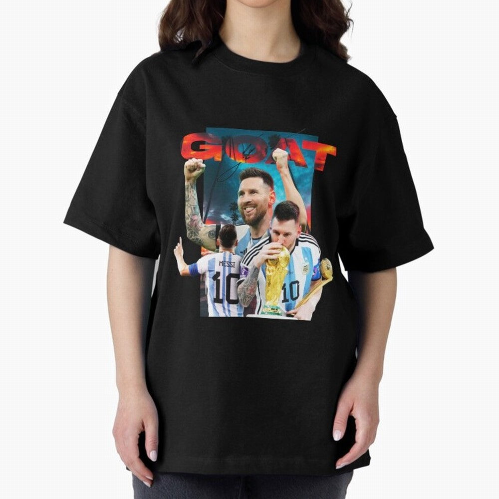 Messi GOAT Premium T-Shirt Represent Fans Who Live for FIFA World Cup 2026 Group Stage for Fans of Haaland and Mbappe and Argentina, Bringing Football History, Final Match Energy, Crowd Noise and Once in a Lifetime Moments; Great for Supporters Who