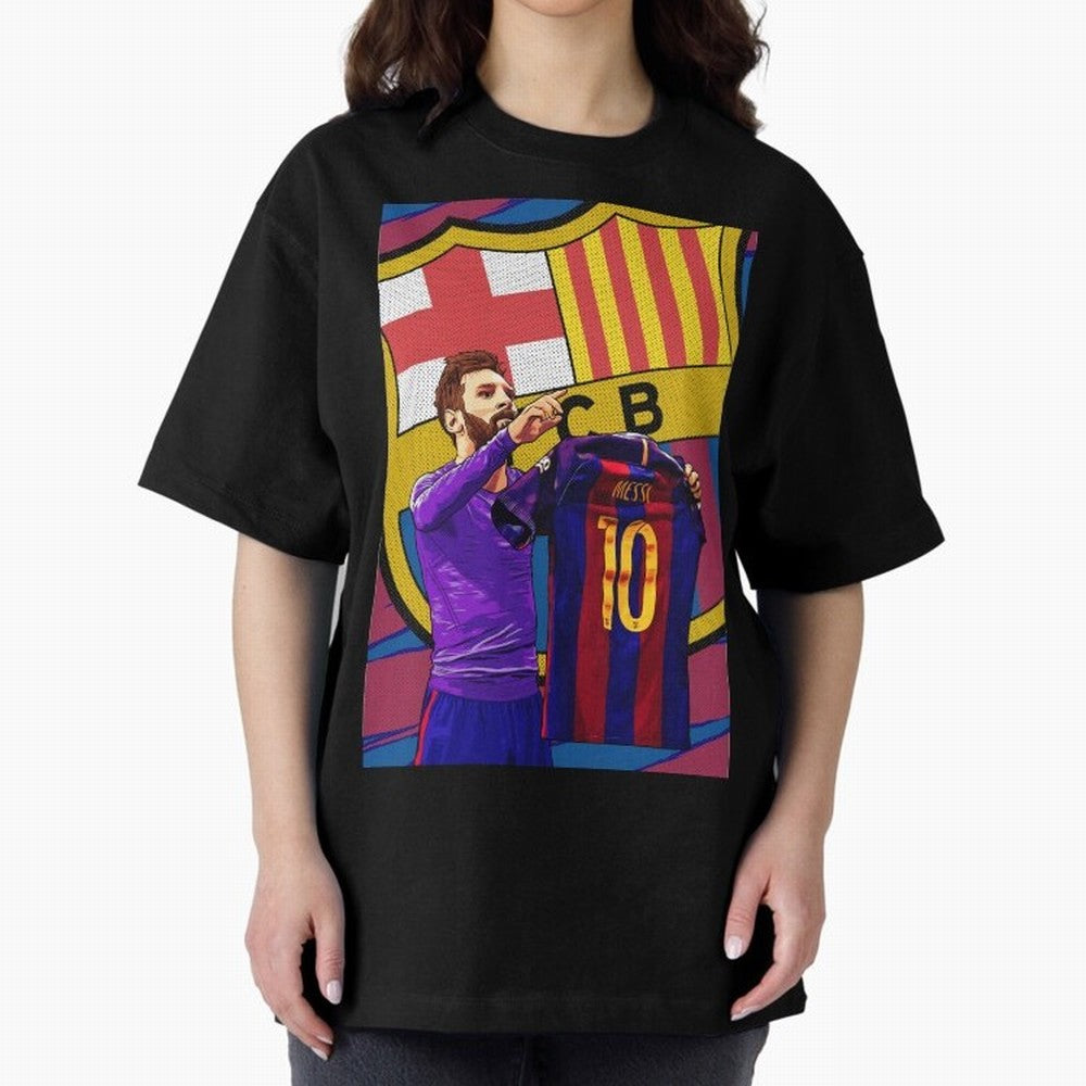 Messi Goat in FC Barcelna Premium T-Shirt Make Your Look Match FIFA World Cup 2026 USA Canada Mexico Celebrating Cristiano Ronaldo, England, France and Netherlands Energy, Champion Mindset, Group Stage Buzz, Knockout Tension and Passionate Fan