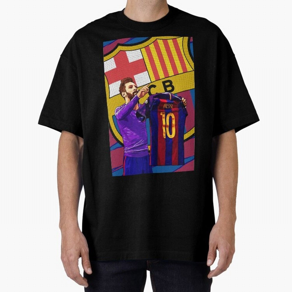 Messi Goat in FC Barcelna Premium T-Shirt Make Your Look Match FIFA World Cup 2026 USA Canada Mexico Celebrating Cristiano Ronaldo, England, France and Netherlands Energy, Champion Mindset, Group Stage Buzz, Knockout Tension and Passionate Fan