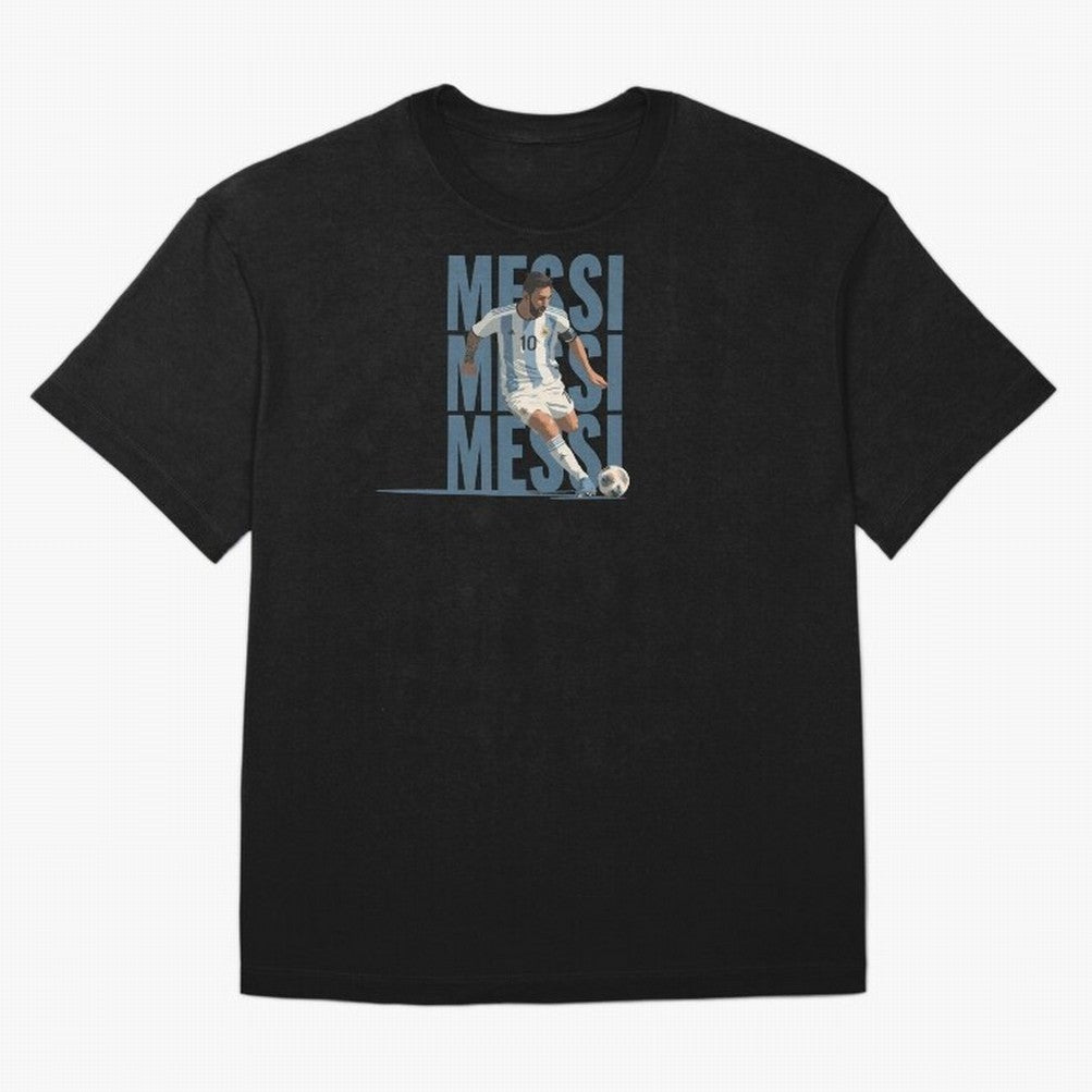 Messi in action Minimalist Graphic Premium T-Shirt Represent Global Football Passion for FIFA World Cup 2026 USA Canada Mexico, Made for Messi, CR7 and Mbappe, Spain and Netherlands, Classic Soccer Heritage, Championship Pressure, Fan Loyalty and