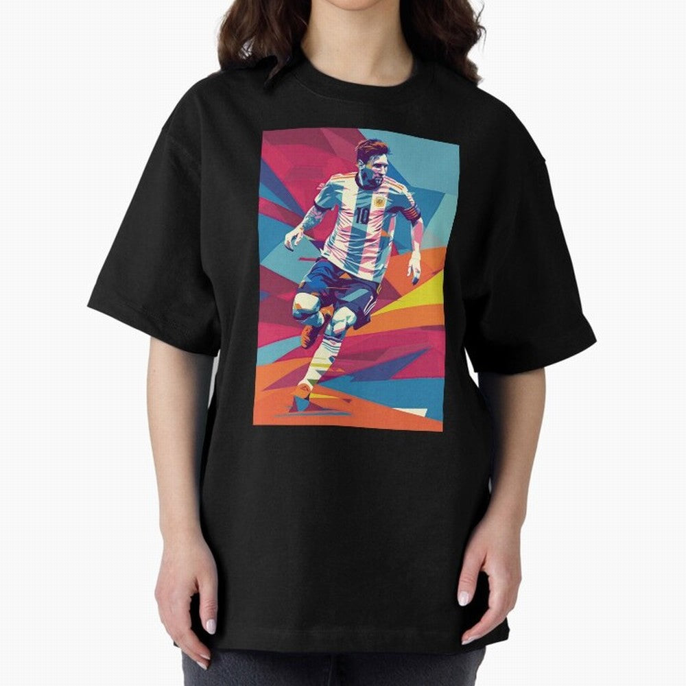Messi in action Graphic poster design Premium T-Shirt Join the Countdown to FIFA World Cup 2026 USA Canada Mexico with Cristiano Ronaldo, Haaland and CR7, Brazil Energy, Game Day Rituals, Football Legends, Country Pride and the Road to the Final;